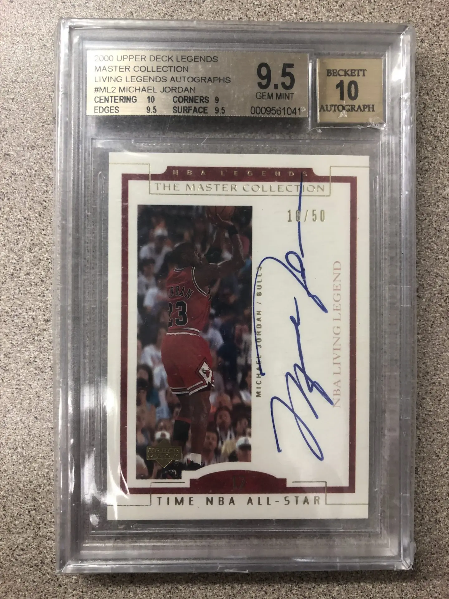 2000 Upper Deck Michael Jordan, Master Collection Autograph BGS