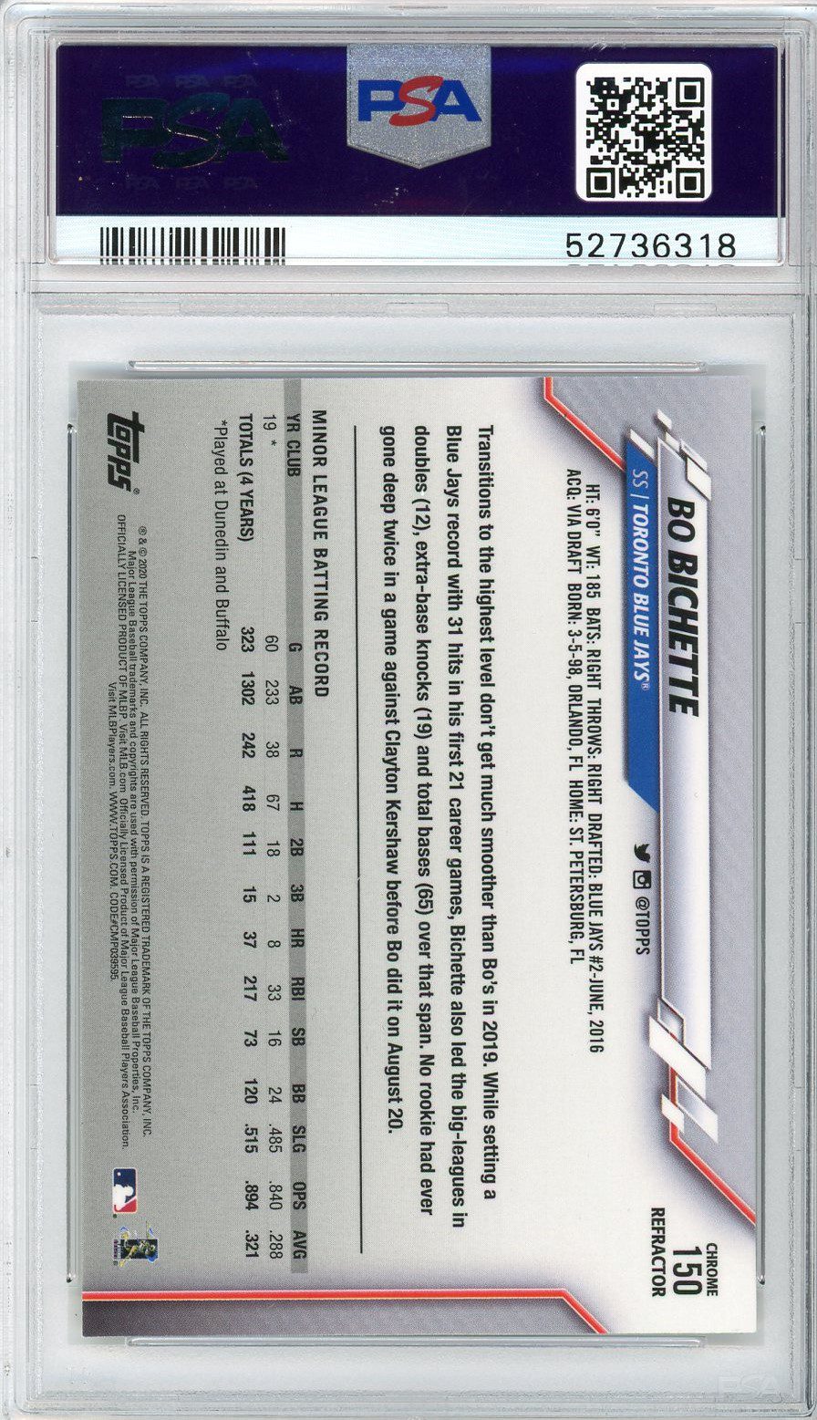  Bo Bichette 2020 Topps Chrome Prism Refractor Rookie Card #150  Graded PSA 9 : Collectibles & Fine Art