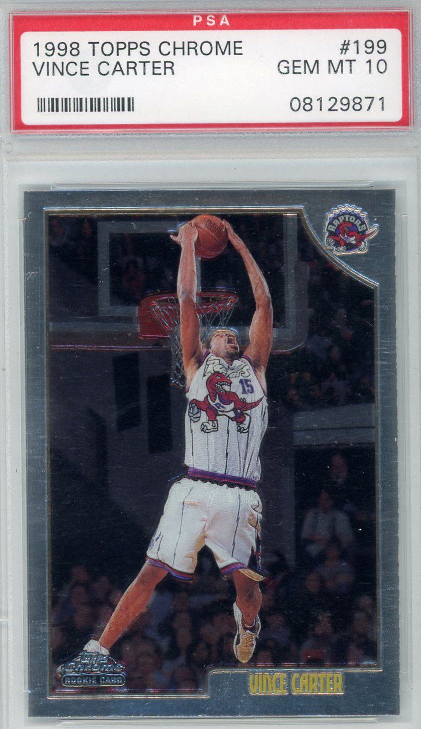 1998 Topps Vince Carter Chrome #199 PSA 10 • CSC Marketplace