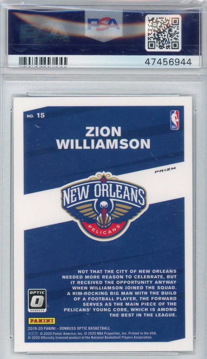 2019 Panini Zion Williamson My House! Holo #15 PSA 10 - CSC